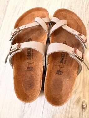 Birkenstock Mayari Taupe Birkibuc Sandals Size 38